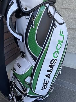 【美品】BEAMS GOLF ツアープロキャディバッグ ホワイト/グリーン 美品】BEAMS GOLF ツアープロキャディバッグ ホワイト/グリーン